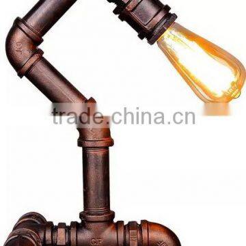 Factory Wrought Industrial Table Lamp Loft Cube Water Pipe Table Lamp Garage Iron Desk Lamp