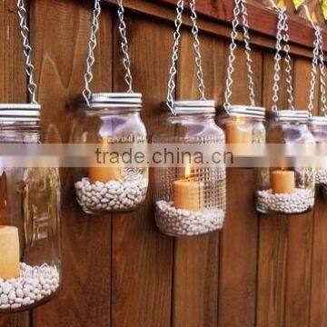 Hanging Mason Jar Lanterns, Glass Candle Holder, Hurricane Candle Holder/Wedding decor/ Home Decor