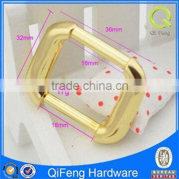 F-332 Square Buckle Bag Ornament Metal Shiny Gold