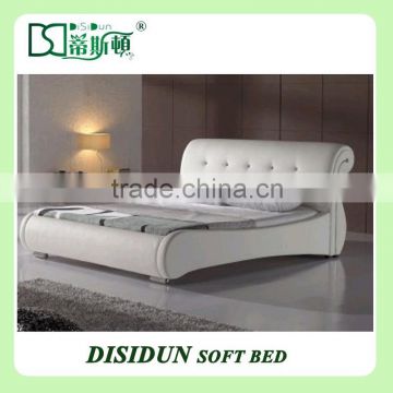 Canton European home furniture modern leather upholstered bed