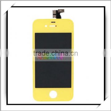 Yellow Bezel Frame Assembly LCD Touch Screen For iPhone 4G