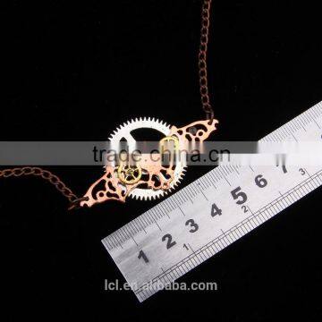 New Design Steampunk Gear Bat Pendant Statement Necklace 2015 Yiwu Fashion Imitation Jewelry Hot Sale photo-5