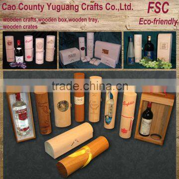 Single wine wooden box,soft veneer wooden box,thin bark wine box