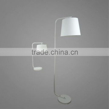 White Powder Coating Metal Base And Stem With White Lampshade Table Lamp And Floor Lamp Modern Lamps