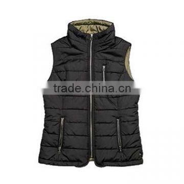 Vertical Collar Slim Padded Vest Women Vest