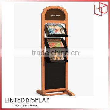 wooden book display shelf