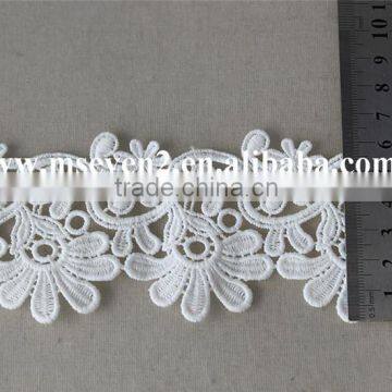Good Price Water Solouble Lace Flower Trim With 6cm in White Polyester Embroidery Lace for Dress photo-5