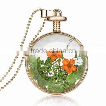 Beautiful real flower in The Wishing Bottle pendant necklace Plant specimens