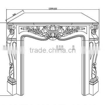 Arabescato Marble Fireplace Mantel Surrounding Simple Design photo-5