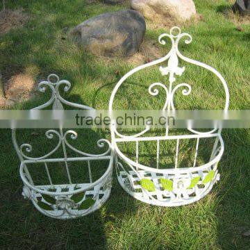 Nicely 2pcs/set Vintage Classical Antique White Wrought Irons Antirust Metal Fruit Basket