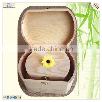 Large Hinge Lid Oval Gift Pine Wooden Popcorn Boxes photo-5