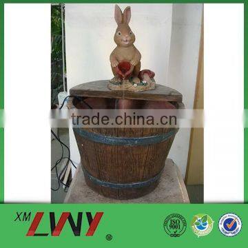 Custom size lovely bucket base rabbit fountain