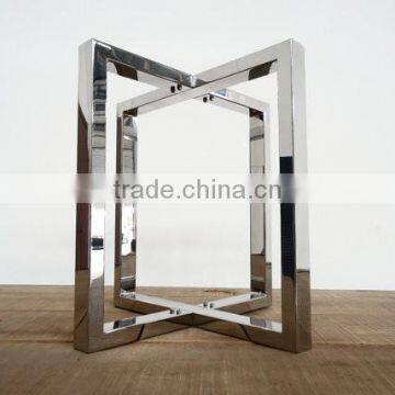 Stainless Steel Solid Wood Dining Table Metal Leg Wholesale Factory photo-2