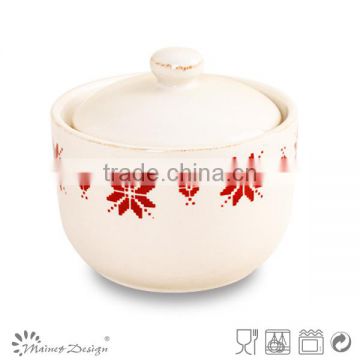 Christmas round sugar pot