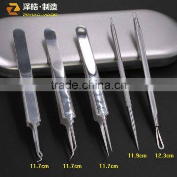 5 Piece Stainless Steel Needle Acne Acne Blackhead Acne Clip Tool Suit Spot Wholesale Tin Acne Needle photo-2