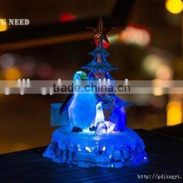 Clear Acrylic Crystal LED RBG Color Changing Penguin Table Home Ornaments photo-4