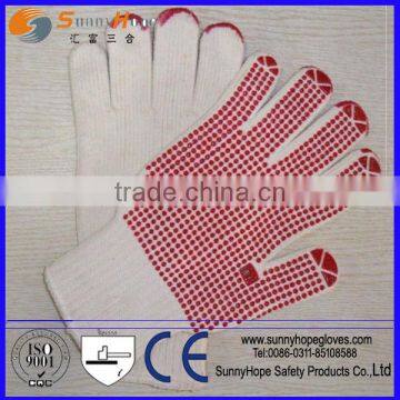 Red PVC dots on palm PVC dotted glove