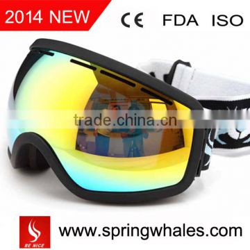 TPU flexible frame custom logo ski goggles with FDA & CE certificate