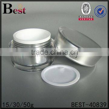 Unique Acrylic Cream Jar for Cosmetics Packing White Color 30g 50g Cheap Plastic Jars photo-4
