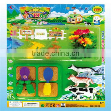 funny safe material mini ABS cartoon toy farm set with EN71