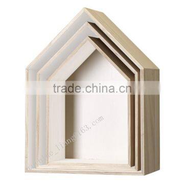 WOODEN HOUSE SHADOW BOXES SET OF 3 pcs