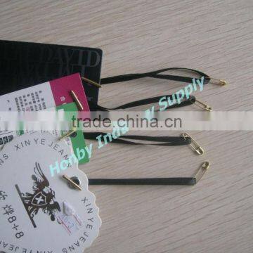 2017 Wholesale New Black Ribbon Tag Rope With Safety Pin