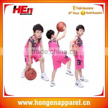 China factory custom boy fashion sublimate logo basketball uniform for team