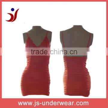 red pajamas sexy night wear transparent night dress (accept OEM)