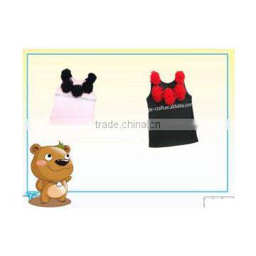 Lovely vest child tank top with rosette in factory direct sale