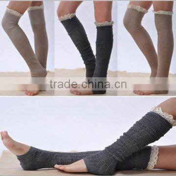 2015 Wholesale Adult Leg Warmers Ruffle Button Leg Warmers Lace Boot Socks photo-3