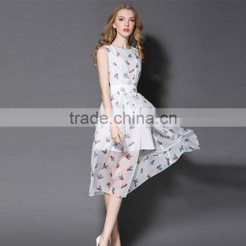 Maxnegio Women Casual One Piece Dress in Floral Print Sexy Slit Maxi Topshop Ruffle Dress photo-5