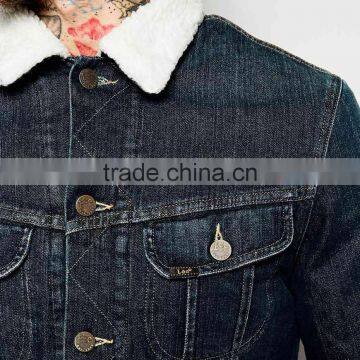Winter Fashion Warm Black Denim Jacket Men With Fur photo-3