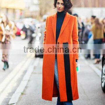 100% Hand Made Fashion Orange Winter Coat Women photo-2