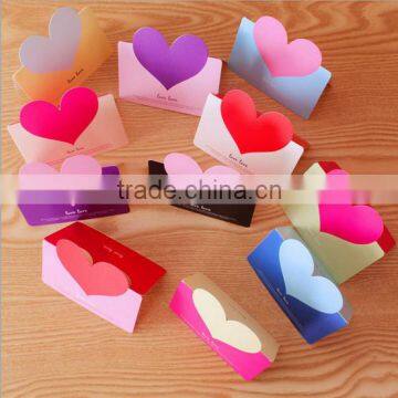 Custom design die cut heart shape happy birthday greeting card handmade Valentine's Day greeting card for her gifts