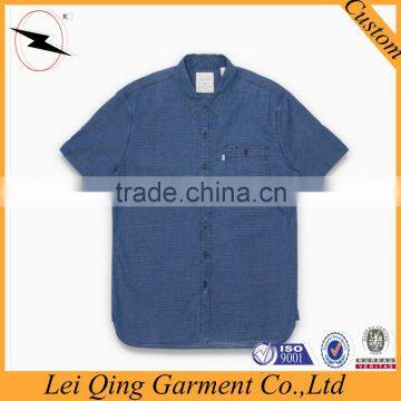 European Style Denim Blue 100% Egyptian Cotton Shirts photo-4