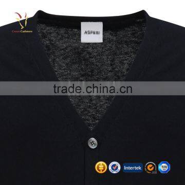 V Neck Mens Knitted Cashmere Cardigan Sweater photo-2