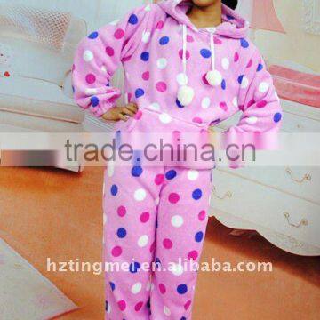 girls' 100% polyester coral fleece pajama