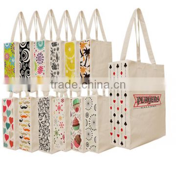 Full Color Print Gusset Accent Tote Bag - imprinted at both gusset ends with a decorative design and comes with your logo