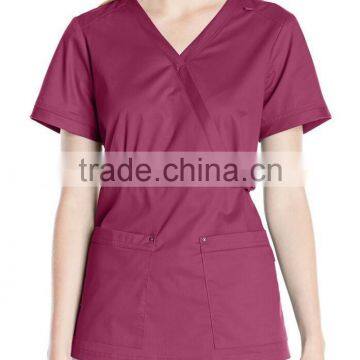 Women's Scrub Top With Adjustable Buckle at Waist Nurse Scrub Suits photo-5