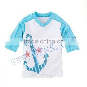 kid's short sleeve rash t shirt white for girl