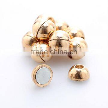 (ZB200) 20pcs 13*10mm Golden Metal Round Magnetic Clasps for For 5mm Leather Rubber Cords Jewelry Findings photo-3