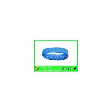 Custom Blue Silicone USB Bracelet Flash Drive 208*18*8mm for Promotional Gifts