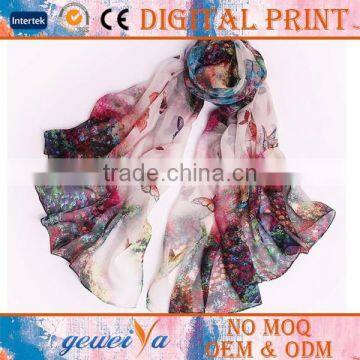 Chiffon Flower Custom Digital Printed Scarf