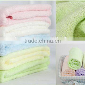 gaoyang hebei china mini lovely multicolor plain kerchief bamboo towel 20*20cm