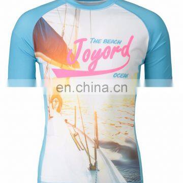 Custom plus sizes sublimated rashguard long sleeve surfing rashguard for men