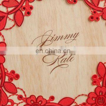 Creative 5280 Chinese Red Flower Laser Cut Wedding Invitation Cards photo-3