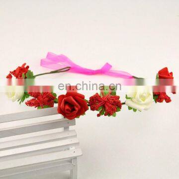 FG-0006 wholesale bridal wedding artificial wicker flower garland/ flower head wreath