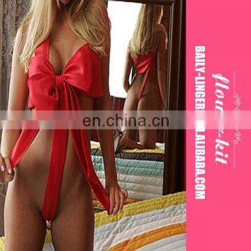 Big Red Bow Lingerie Set Women Night Bedroom Teddy Lingerie