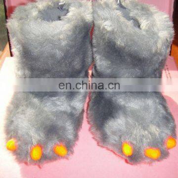 EN71 plush indoor animal shaped footwear fur slippers