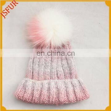 Various Styles Embroidery Classic Promotion Knitting Acrylic Cheap Free Pom Beanie Hats Kids Winter Bobble Knit Hat